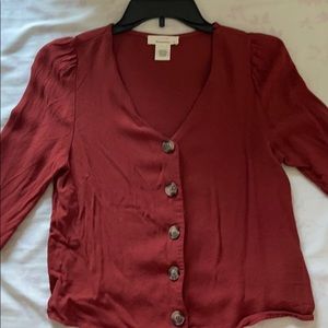 Long Sleeve Button Top